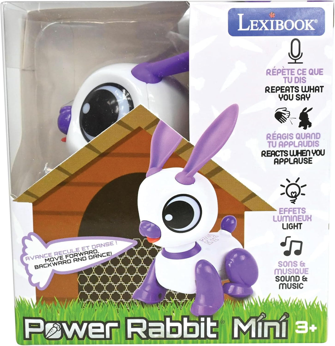 Lexibook Power Rabbit Mini - Mein Kleiner Hase Roboter - Hasenroboter mit Geräuschen, Musik, Lichtef