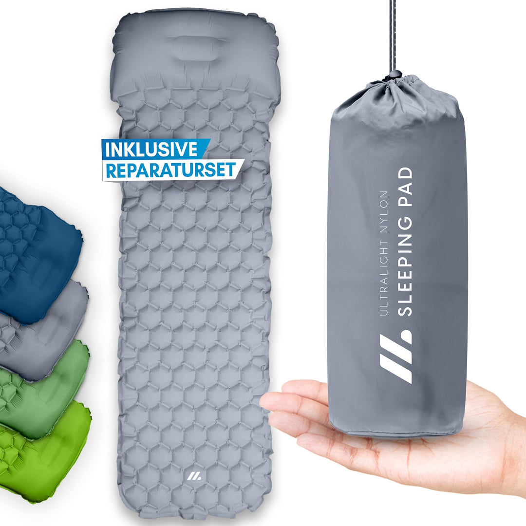 NORDMUT® Isomatte Outdoor [mit Reparaturset] Isomatte Camping | Isomatte Ultraleicht für Wandern, Ou