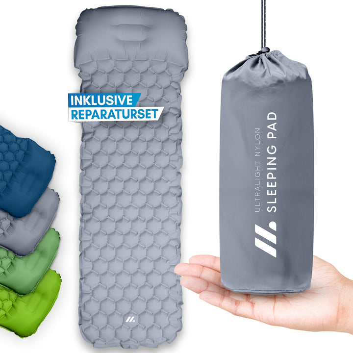 NORDMUT® Isomatte Outdoor [mit Reparaturset] Isomatte Camping | Isomatte Ultraleicht für Wandern, Ou