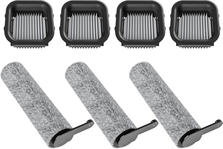 JONR Ersatzteile Set für ED 12 Pro Max Nass Trockensauger, 4 Filter + 3 Rollenbürsten, Nur Kompatibe