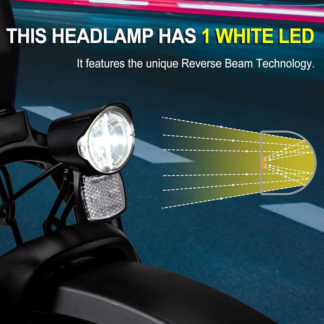 E-Bike Dynamo LED Fahrradlicht 30-100 LUX mit StVZO Zulassung - Fahrradlampe Frontlicht & Scheinwerf