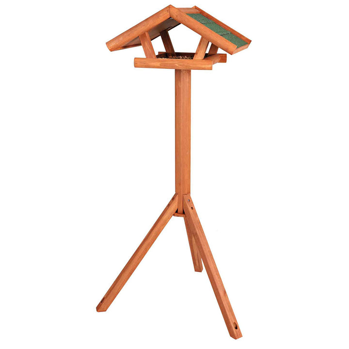 Trixie 5570 natura Futterhaus mit Ständer, 46 × 22 × 44 cm/1,15 m, braun Single, Single