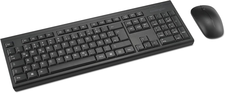 Kensington KM150 EQ Kabelloses Desktop-Set, QWERTZ, kompatibel mit Windows und MacOS, Full-Size-Tast