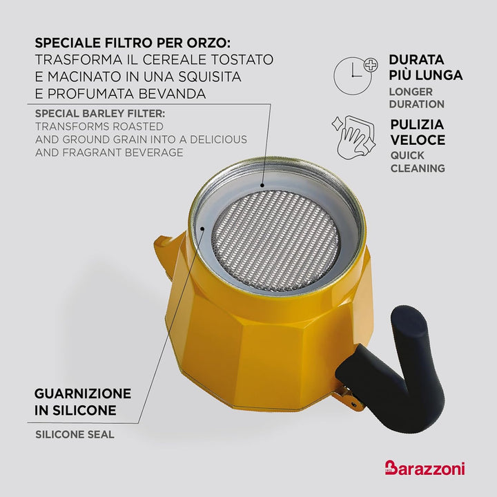 Barazzoni 830080002 Orziere 2 TZ, geeignet für Induktionsplatten, Stahl, 2 Tassen, 18/10