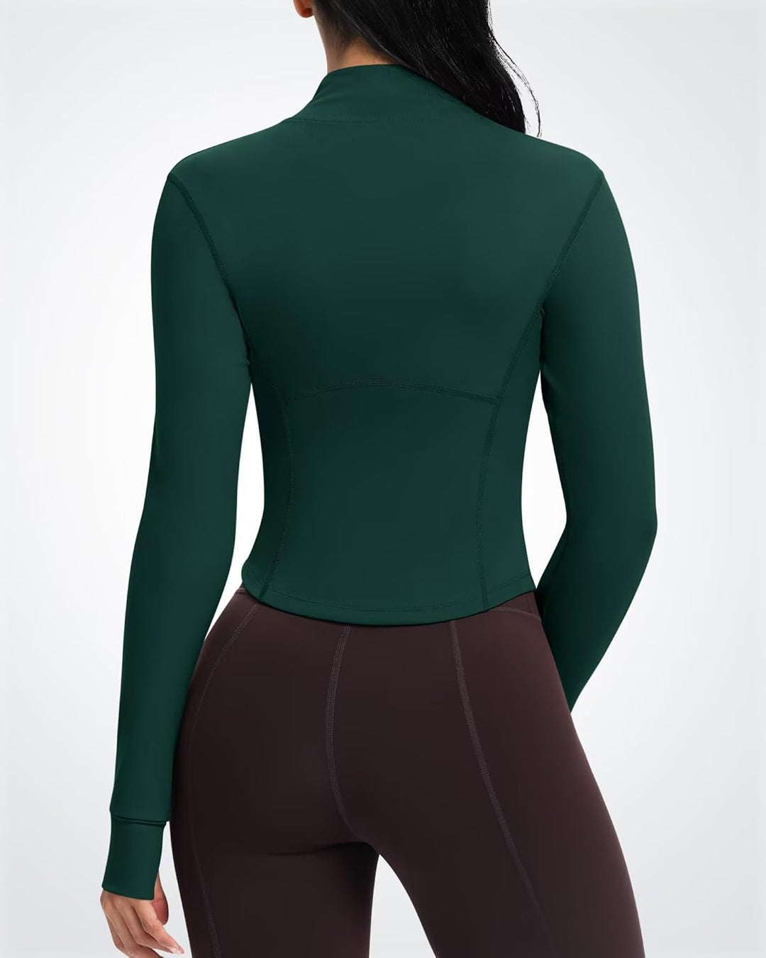 QUEENIEKE Kurze Damen Sportjacke – Leichtes atmungsaktives Yoga-Oberteil mit Daumenlöchern für Fitne