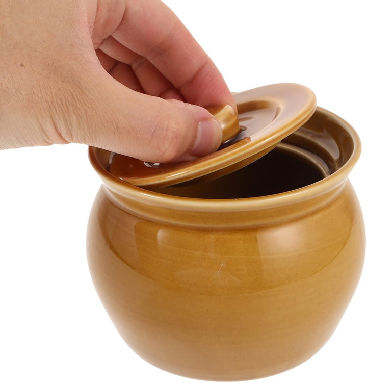 GLEAVI Keramik mit Deckel Dampf Suppentopf 1L Küche Zuhause Vielseitig Einsetzbar Design Wärmespeich