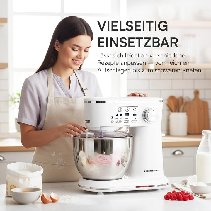HPM-1000WHCH Stand Mixer – Planetary Mixing System, 1000W Power, 5L Stainless Steel Bowl, 10 Speed S