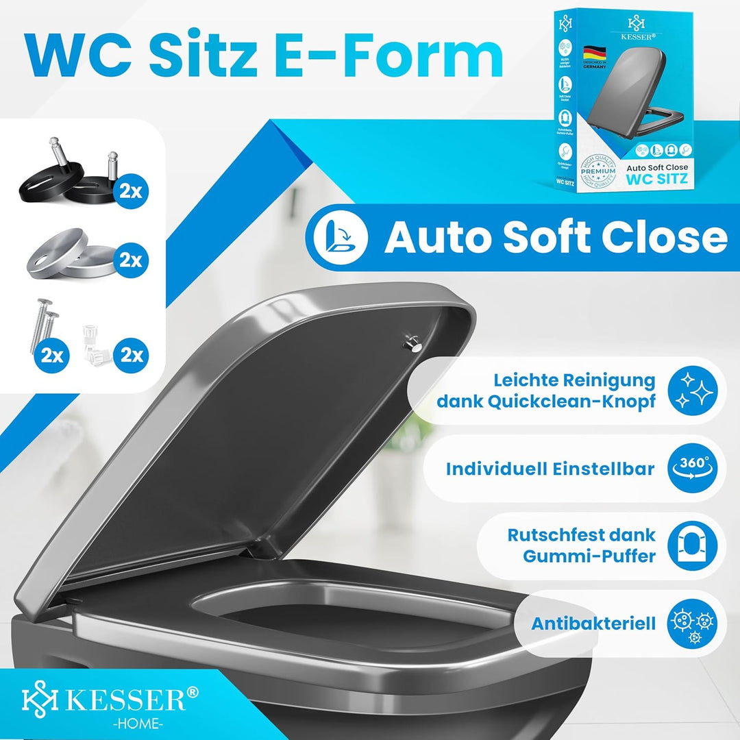 KESSER® WC Sitz mit Absenkautomatik Toilettendeckel Quick-Release-Funktion und Softclose - einfache