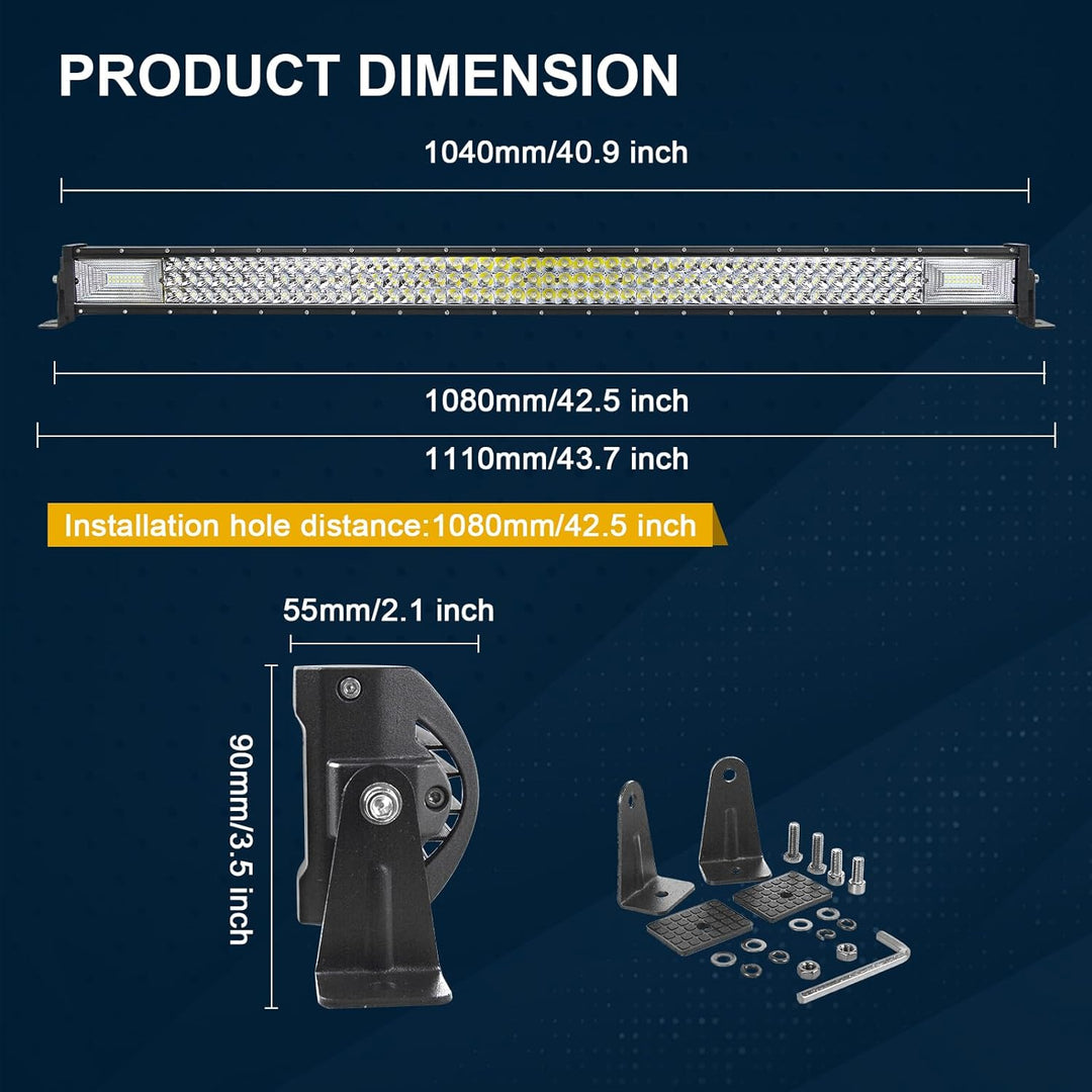 AUXTINGS 106 cm LED Lichtleiste 540W Spot Zusatzscheinwerfer Flutlicht Spot LED Arbeitsleuchte mit m