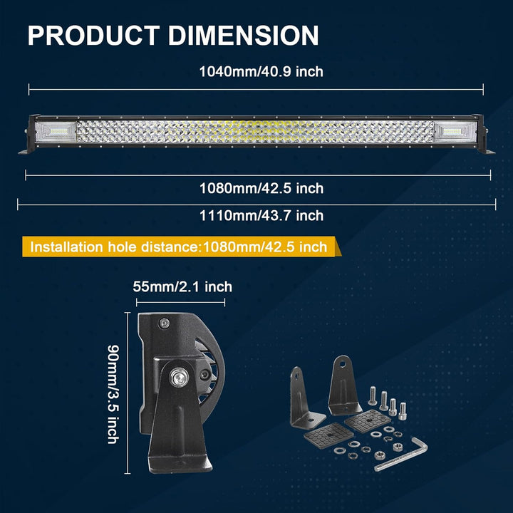 AUXTINGS 106 cm LED Lichtleiste 540W Spot Zusatzscheinwerfer Flutlicht Spot LED Arbeitsleuchte mit m
