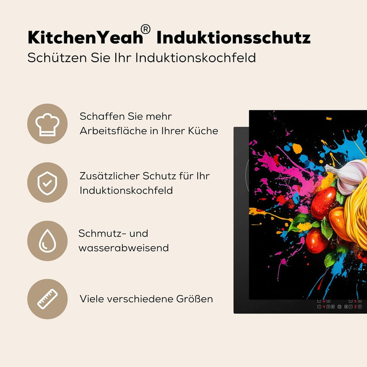 Herdabdeckplatte 80x52 cm Einteilig Küche Herdabdeckung Induktionsfeld Ceranfeld Herdabdeckplatten V