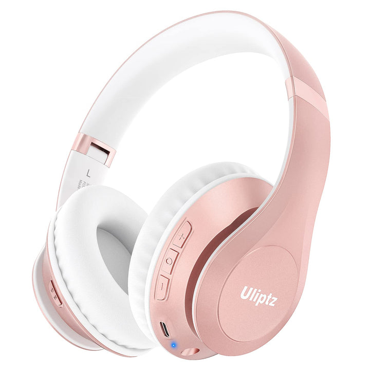 Uliptz Kabellose Bluetooth-Kopfhörer, 65 Stunden Spielzeit, 6 EQ-Sound-Modi, HiFi-Stereo-Over-Ear-Ko