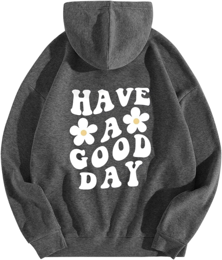 Pullover Teenager Mädchen Teenager Mädchen Pullover Locker mit Kapuze Kapuzenpullover Letter Print H
