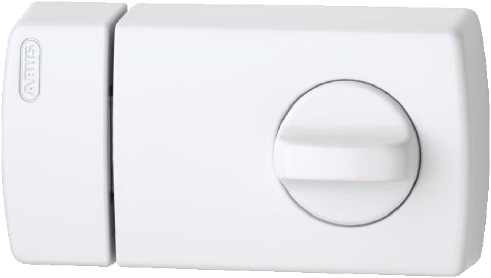 ABUS Tür-Zusatzschloss 2110 mit Drehknauf, weiss, 56032 ohne Sperrbügel Weiss, ohne Sperrbügel Weiss