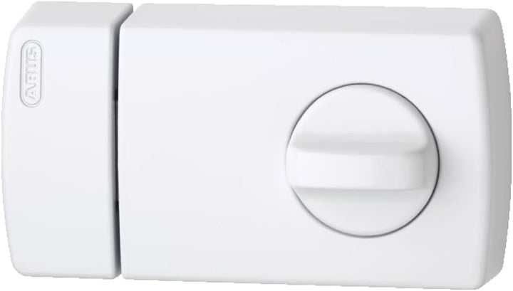 ABUS Tür-Zusatzschloss 2110 mit Drehknauf, weiss, 56032 ohne Sperrbügel Weiss, ohne Sperrbügel Weiss