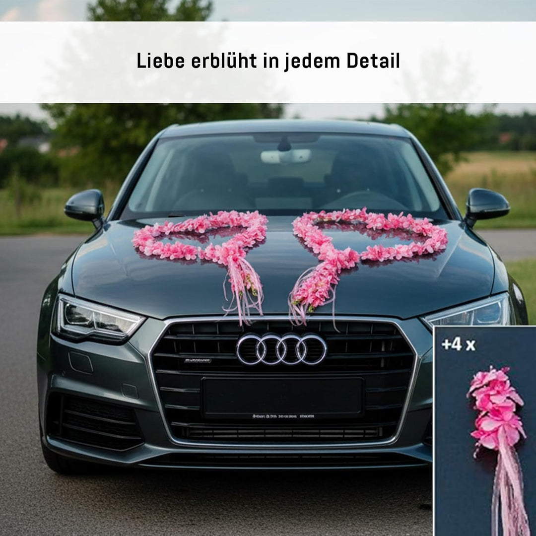 ORCHIDEEN Herzen Braut Paar Rose Deko Dekoration Hochzeit Car Auto Wedding ®Auto-schmuck Deko Girlan