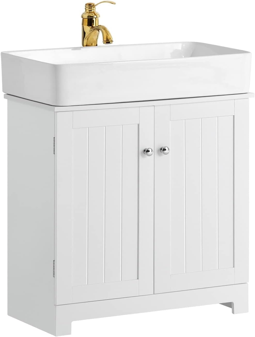 SoBuy BZR18-W Waschbeckenunterschrank Badschrank Waschtisch Unterschrank Badmöbel weiss BHT ca: 60x6