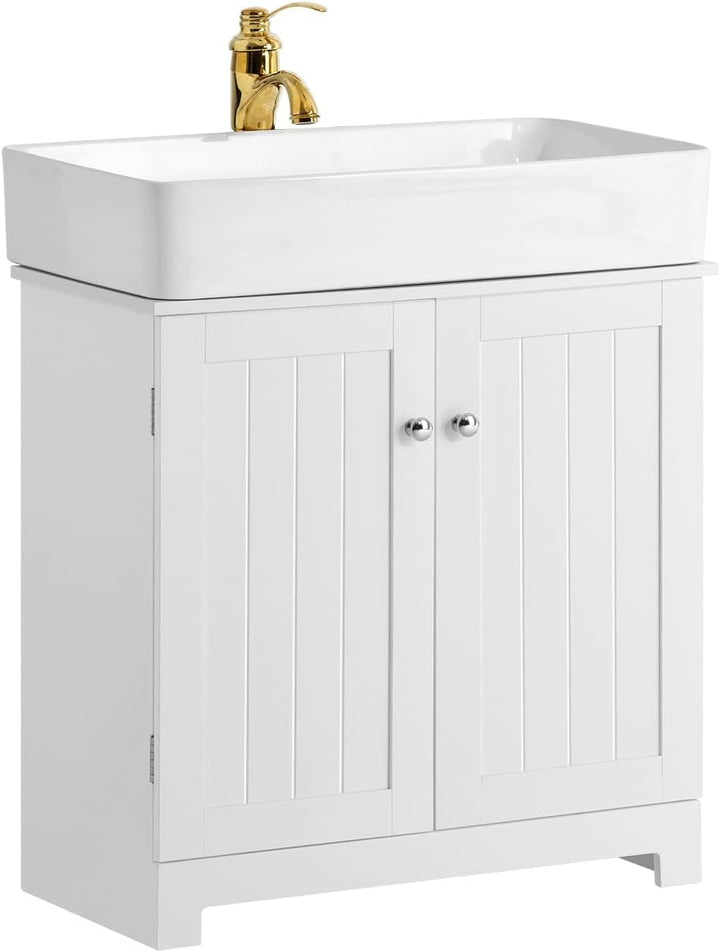 SoBuy BZR18-W Waschbeckenunterschrank Badschrank Waschtisch Unterschrank Badmöbel weiss BHT ca: 60x6