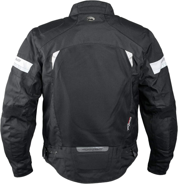 A-Pro Sommer Mesh Motorradjacke Sport Motorbike Racing Touring Protektoren Schwarz L