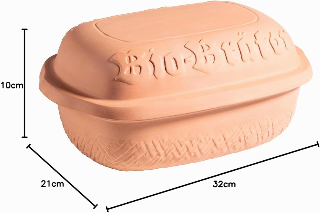 MÄSER 934115 Bio-Bräter Tontopf mit Deckel, fasst ca. 4,5 L, Keramik Topf für schonendes, fettfreies