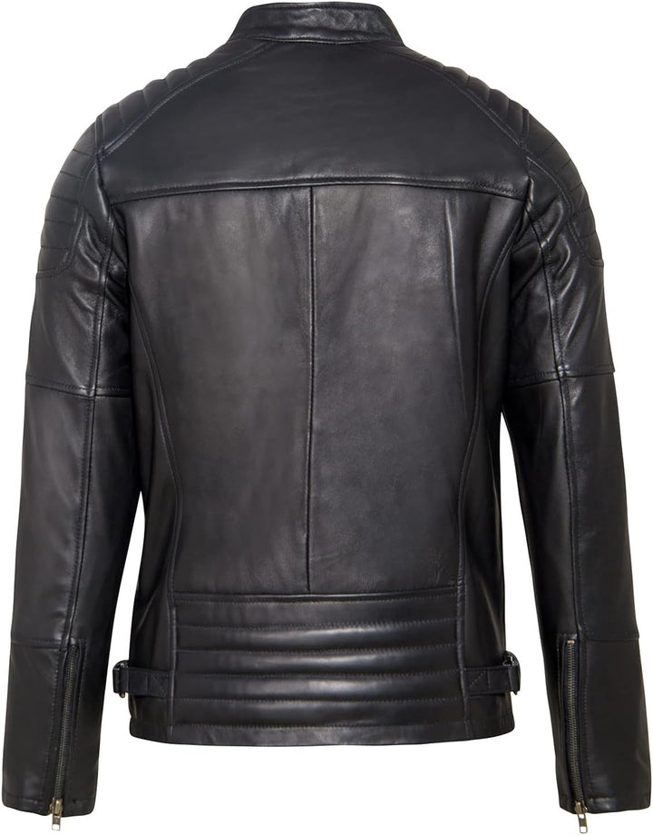 URBAN 5884 Herren Ralf, Lederjacke Echtleder Weich und Strapazierfähig 4XL Schwarz, 4XL Schwarz