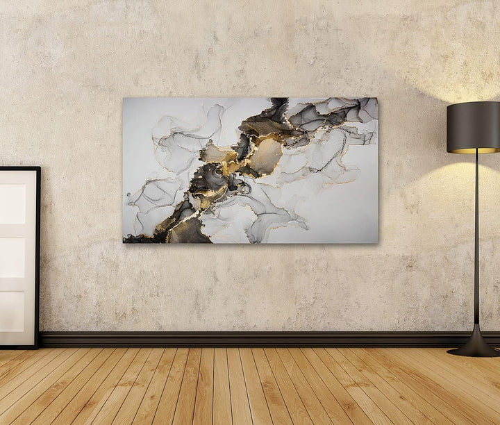 islandburner Bild auf Leinwand Luxuriöse abstrakte Fluid Art Hintergrund in Technik Mischung aus sch