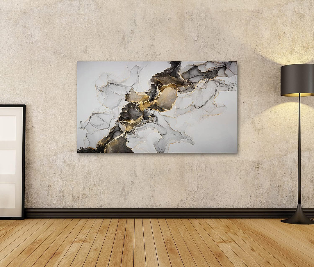 islandburner Bild auf Leinwand Luxuriöse abstrakte Fluid Art Hintergrund in Technik Mischung aus sch