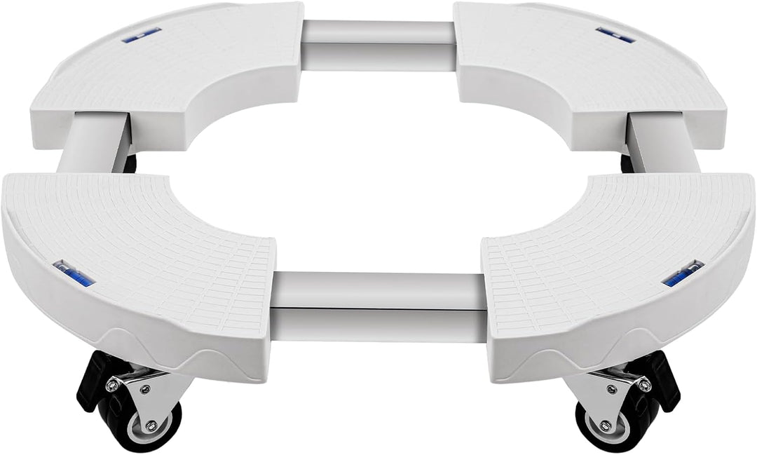 DEWEL Pflanzenroller Aussenbereich mit Feststeller Ø 38 x 45 cm, Rollbrett Pflanzen Rund mit 4 Wasse