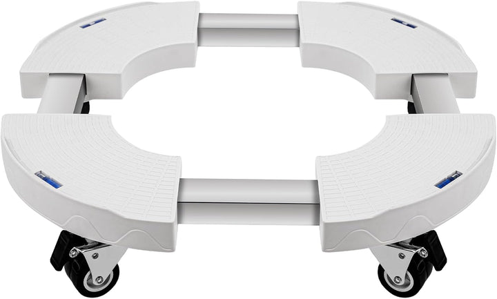 DEWEL Pflanzenroller Aussenbereich mit Feststeller Ø 38 x 45 cm, Rollbrett Pflanzen Rund mit 4 Wasse