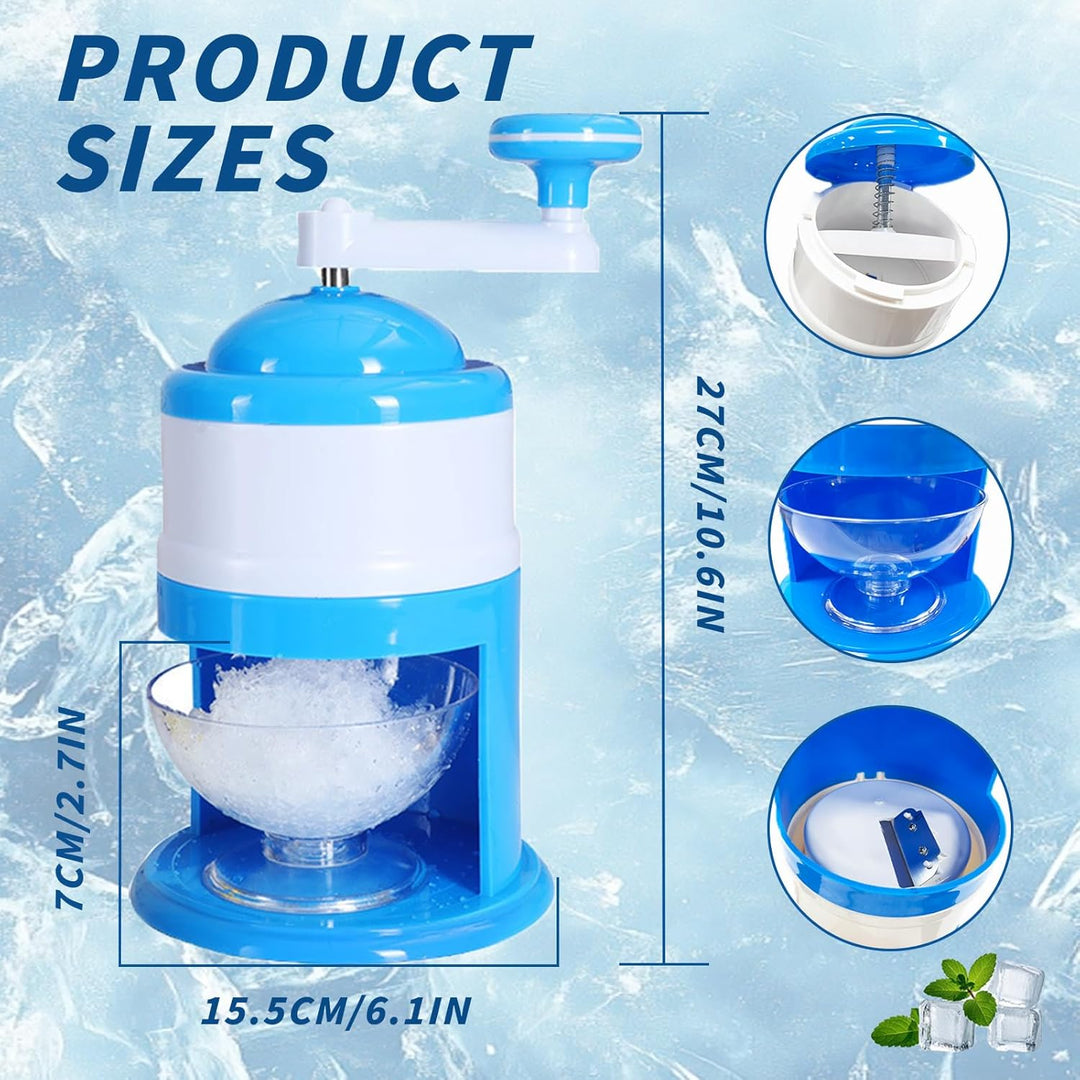 Tragbare Prämie Slush Maschine, Slushy Maker und Slush Eismaschine, Eiscrusher mit Manueller Kurbel,