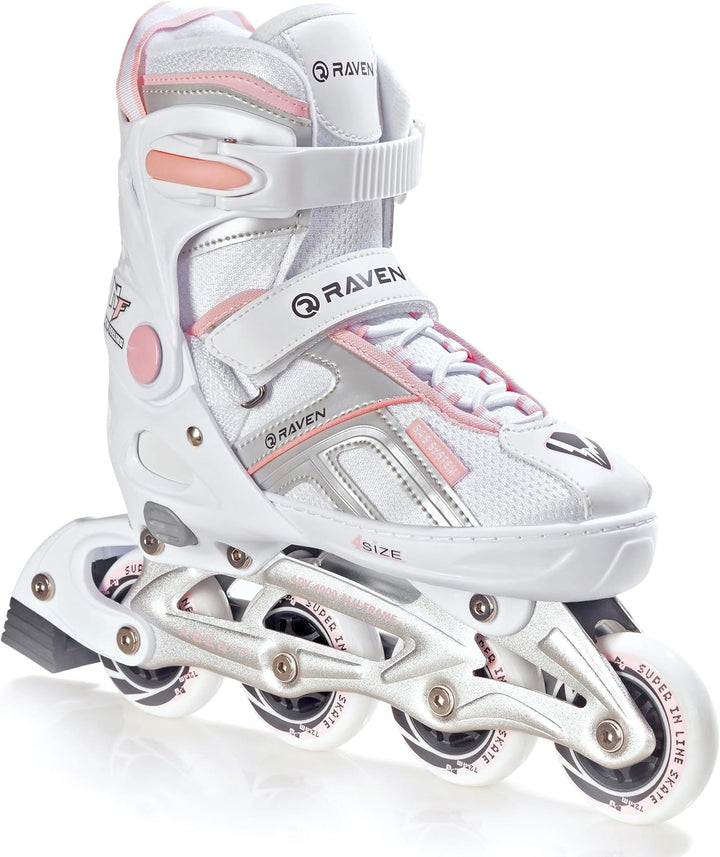 Raven Pulse Black/Mint 2in1 Verstellbare Schlittschuhe und Inline Skates - Inliner für Kinder und Er