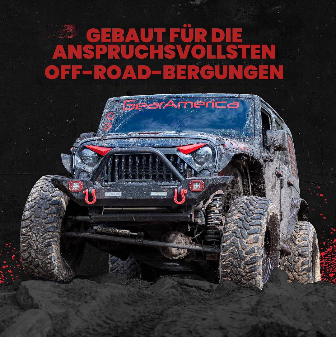 GearAmerica UBER Schäkel - ROT mit Diebstahlsicherung (Zweierpack) | 40 Tonn Belastbarkeit | 22 mm S