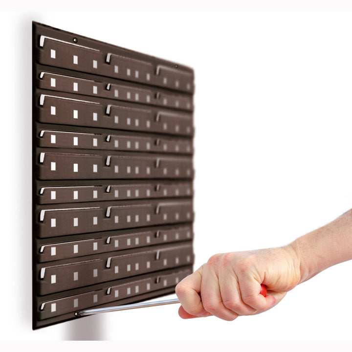 Wandregal mit 30 Sichtboxen mit 2 Wandplatten als Wandregal oder Stapelboxen lose stapeln