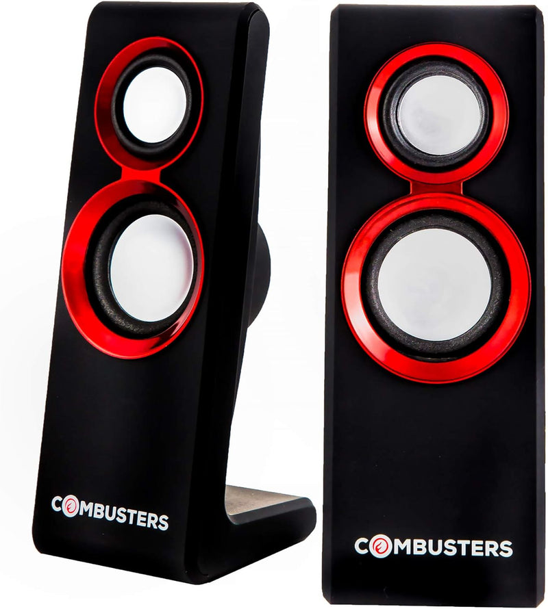 Combusters USB Design Lautsprecher Box Boxen Pc Tower Computer Laptop Notebook schwarz rot Speaker S