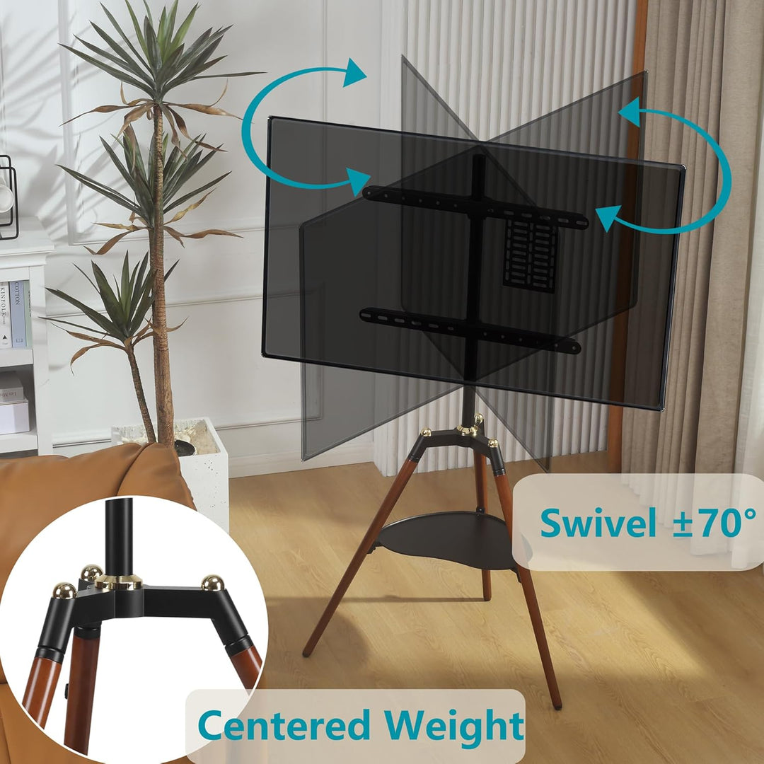 ETHU Ständer Tripod Fernsehständer，TV Stand für 32-65 Zoll Fernseher, Modern TV Standfuss Höhenverst