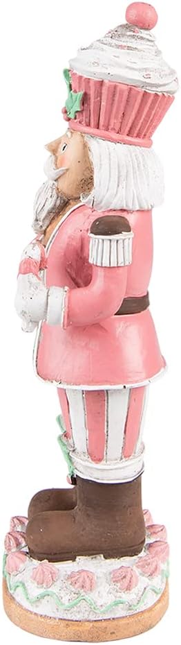 Clayre & Eef Figur Nussknacker 24 cm Rosa Polyresin Weihnachtsdekoration