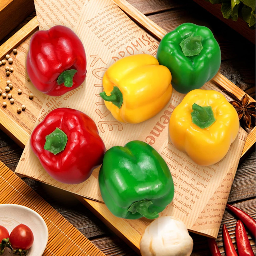 Lorigun Künstliche Paprika Gefälschte Gemüse Bunte Paprika Für Dekoration, Dekoratives Gemüse, Rot G