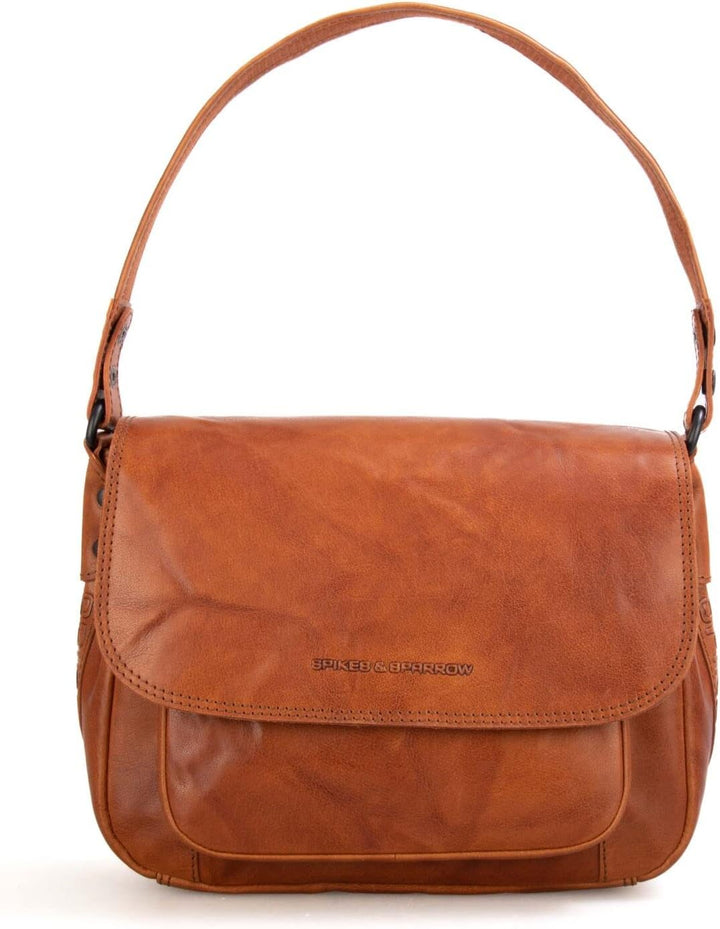 Spikes & Sparrow Umhängetasche echt Leder Damen - 021616 Cognac, Cognac