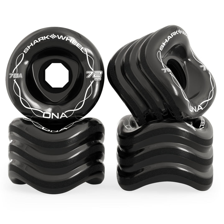 SHARKWHEEL DNA Formula Longboard 4er Rollenset 2021 Clear with Yellow hub