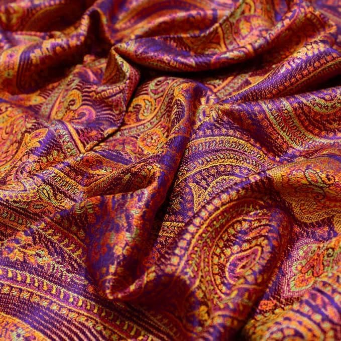 Lorenzo Cana Pashmina Damenschal Schaltuch jacquardgewebt 100% Seide Paisleymuster Seidenschal Seide