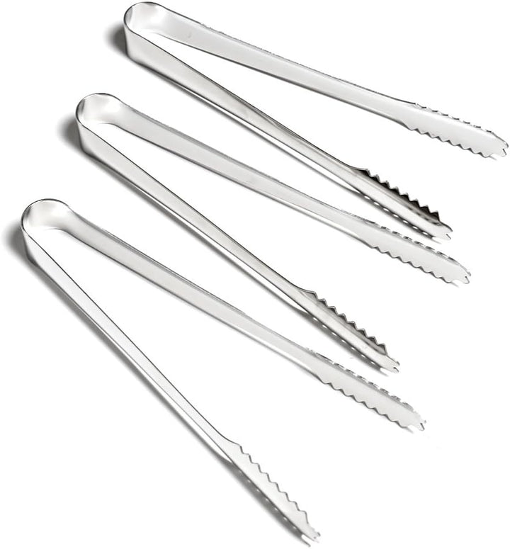 DIYI Set mit 5 Küchenutensilien aus Edelstahl, Zange für Eiswürfel, Brot, Buffet – 18 cm