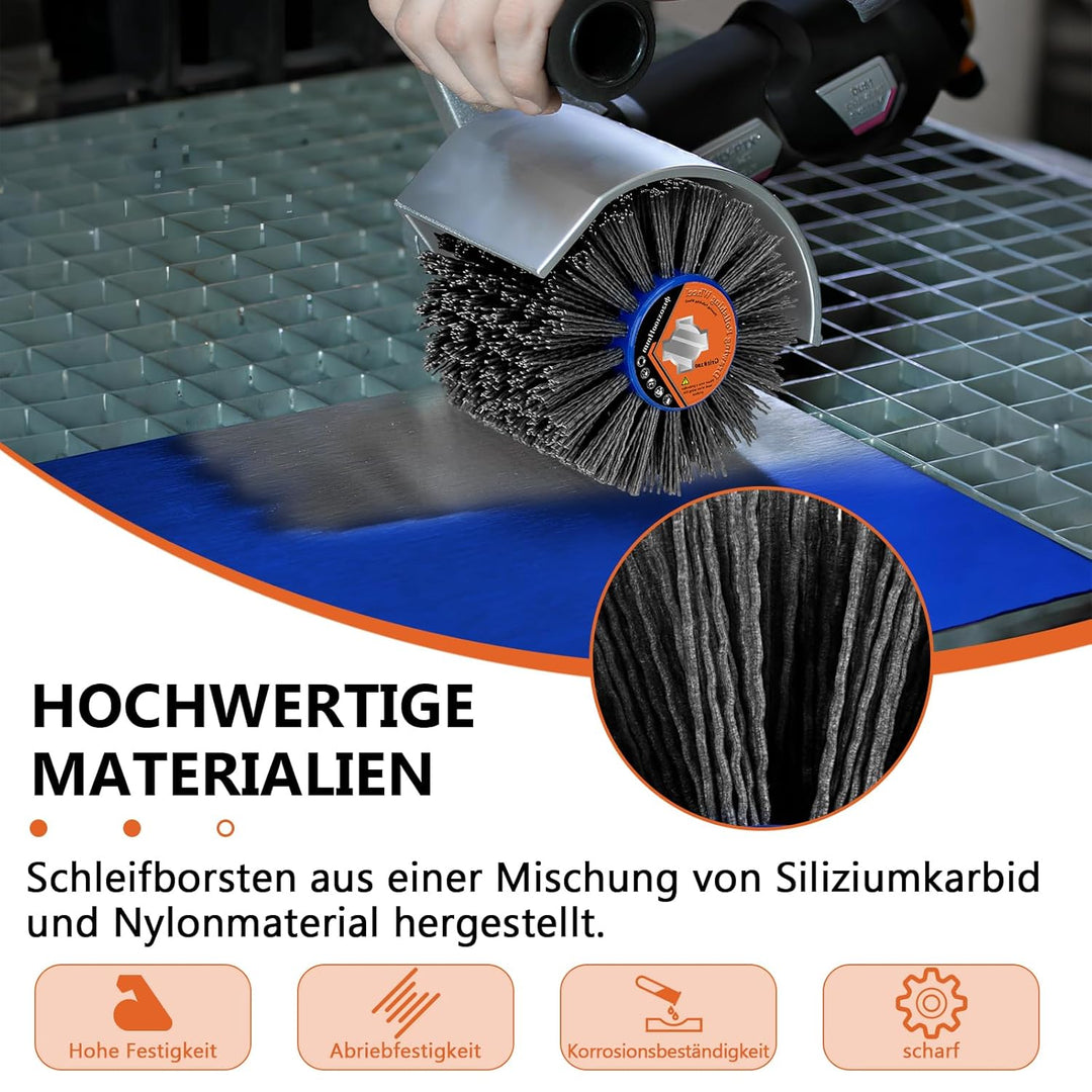 Nylonbürsten #180 Körnung| 120x100mm Schleifbürsten| Polierbürste zum Holzverarbeitung| Bürste für S