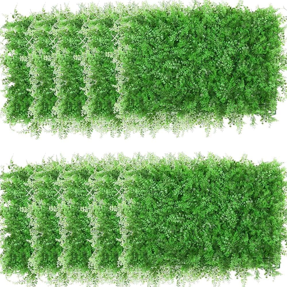 bimiti Künstliche Pflanzenwand 12 Stück Künstliche Hecke Pflanzenwand 60cm x 40cm UV-Geschützt Pflan