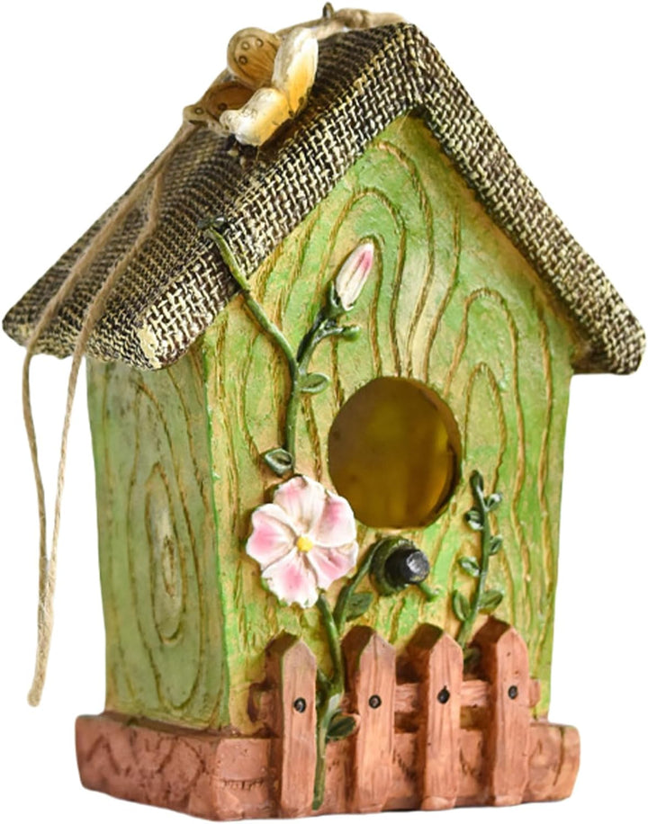 Vogelhaus für Baum, Outdoor Vogelhäuser - Harz handgeschnitztes Vogelhaus - Bunte Nistkiste, Gartend