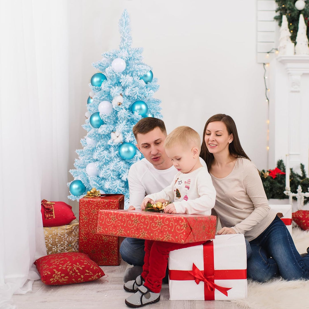 KOMFOTTEU 90 cm Künstlicher Weihnachtsbaum, Tisch Christbaum mit 24 dekorativen Kugelornamenten & 12