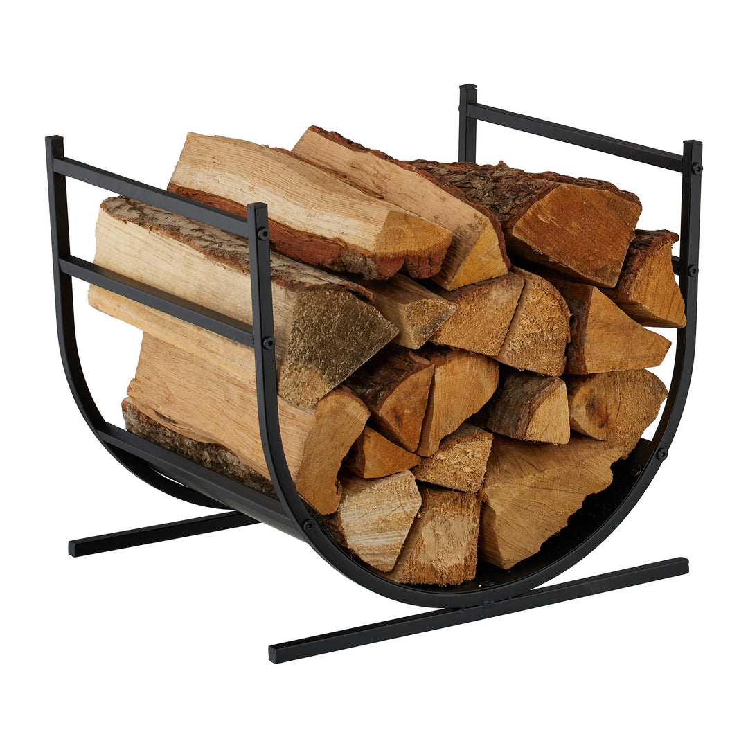 Relaxdays Kaminholzregal U-Form, Metall, HBT: 40x46x38 cm, Brennholzregal für Feuerholz, Stapelholz,