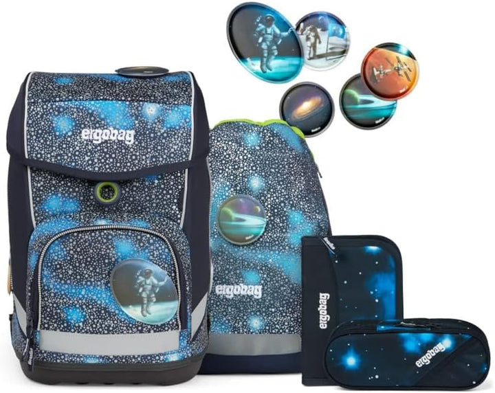 ergobag Unisex Kinder Cubo Gepäck- Handgepäck Einheitsgrösse Bär Anhalter Durch die Galaxis - Blau