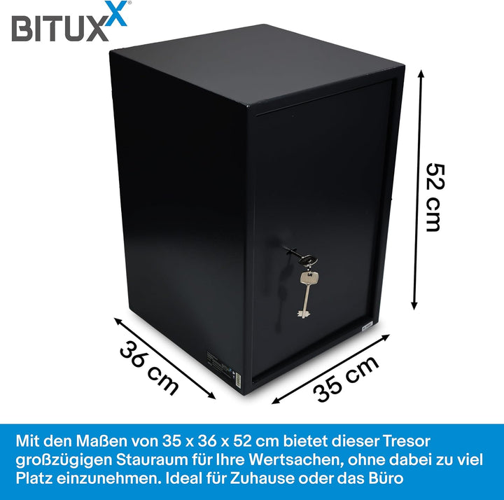 BITUXX Tresor Möbeltresor Safe Aktentresor Sicherheitstresor Abschliessbar mit Schlüssel für Büro un