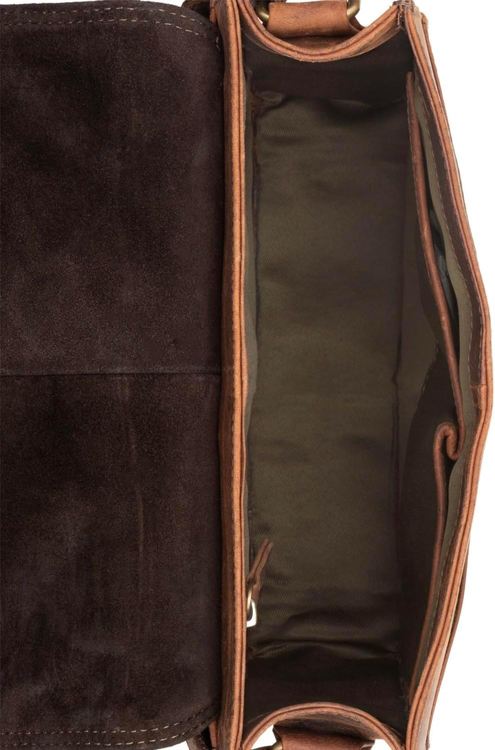 LEABAGS Leder Umhängetasche Herren &amp; Damen I Echtleder Laptoptasche bis 13 Zoll I Messenger Bag mit