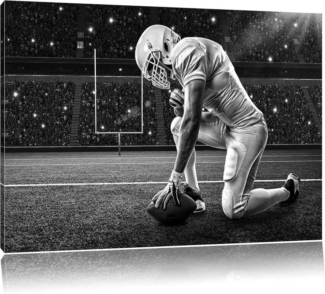 Pixxprint Football-Spieler als Leinwandbild/Grösse: 100x70 / Wandbild/Kunstdruck/fertig bespannt, 10